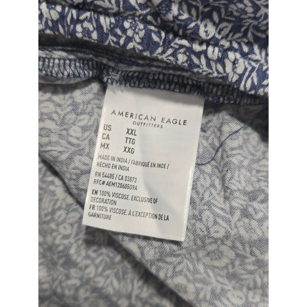 American Eagle Floral Cinched Front Smocked Crop Top Size XXL Boho Summer BJ - Picture 8 of 8